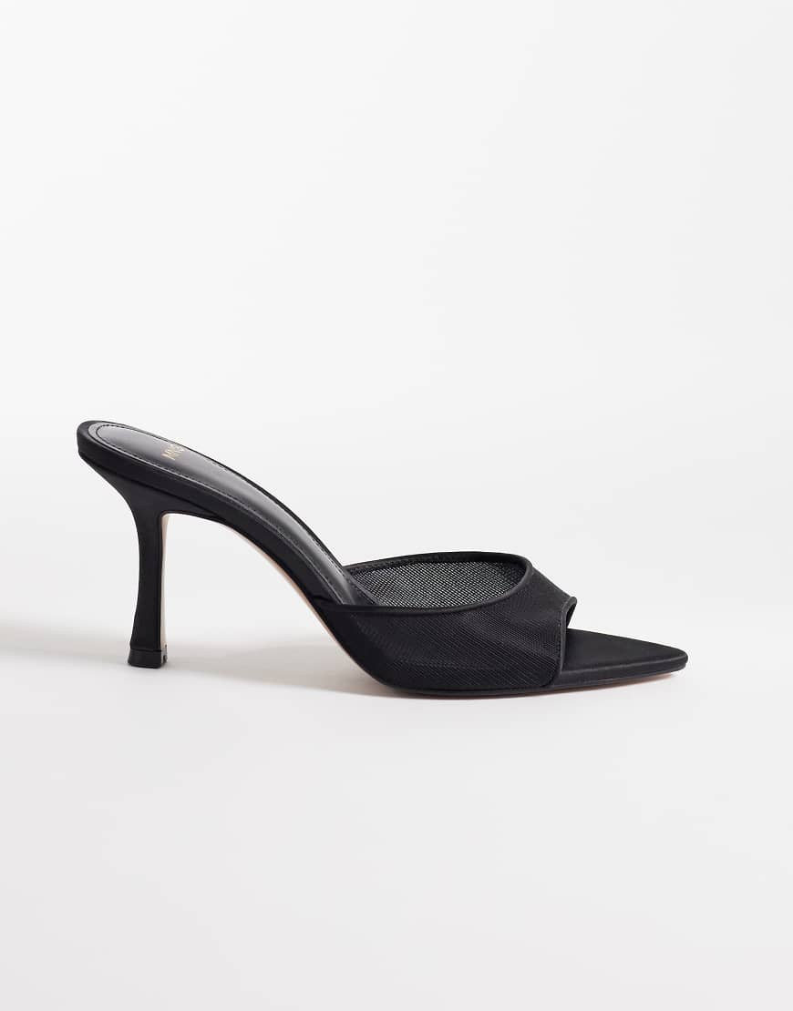 Mango mesh mules in black | ASOS (Global)