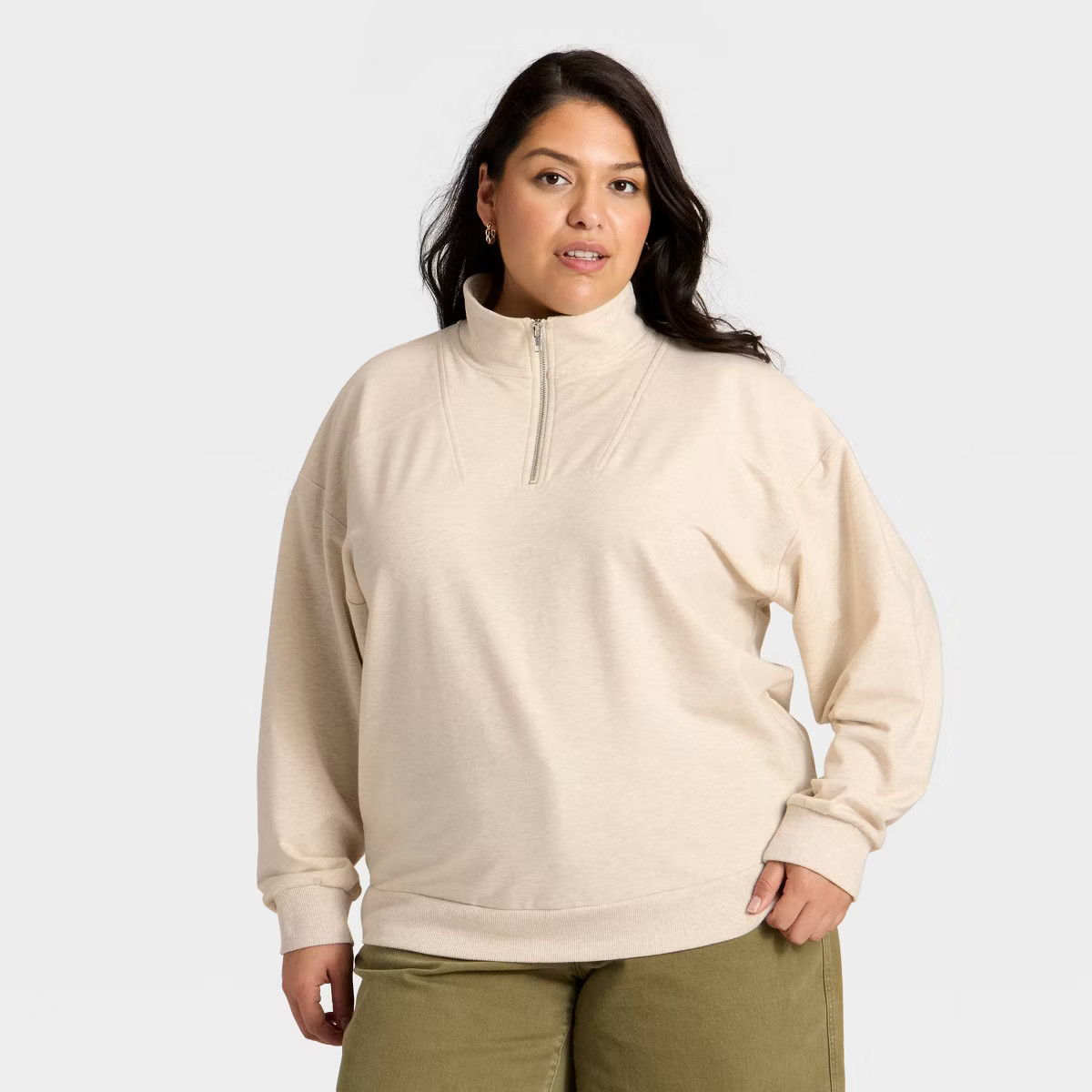 Women's French Terry Pullover Sweatshirt - Ava & Viv™ Pink 4X | Target