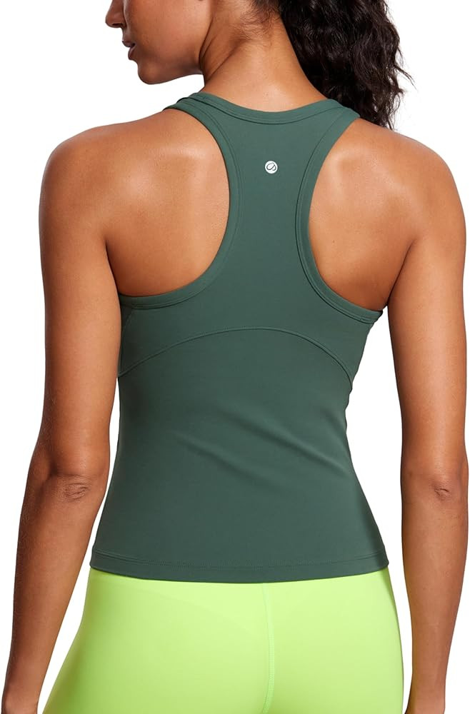 CRZ YOGA Butterluxe Womens Racerback Tank Top High Neck Workout Tops Athletic Sleeveless Top Cami... | Amazon (US)