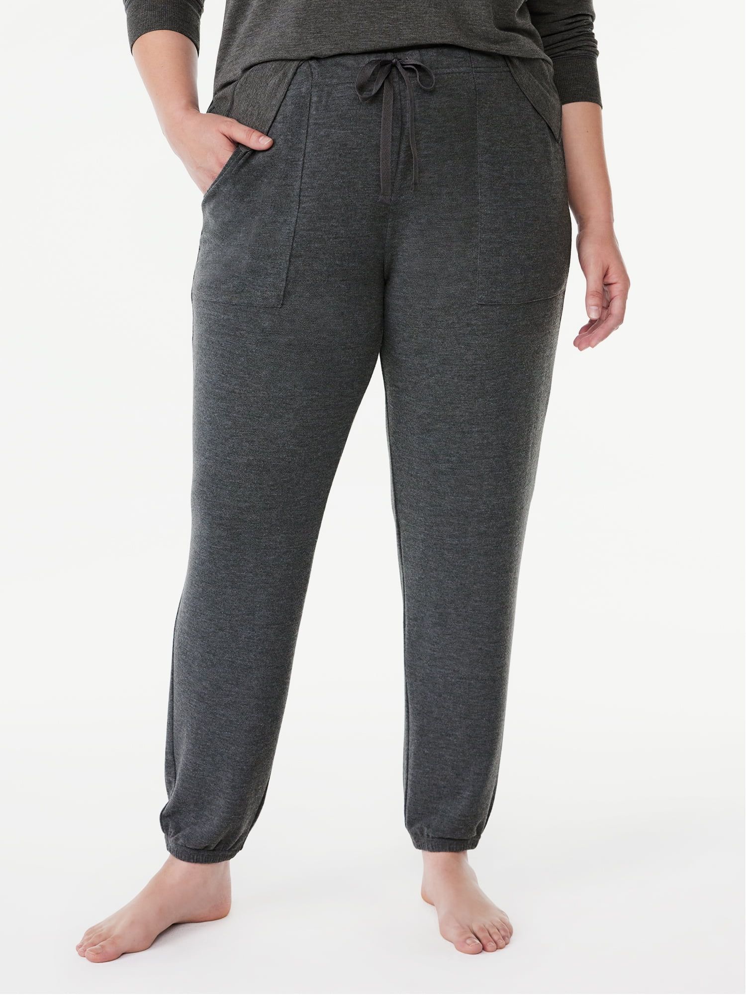 Joyspun Women's Brushed Hacci Knit Sleep Joggers, Sizes XS to 3X | Walmart (US)