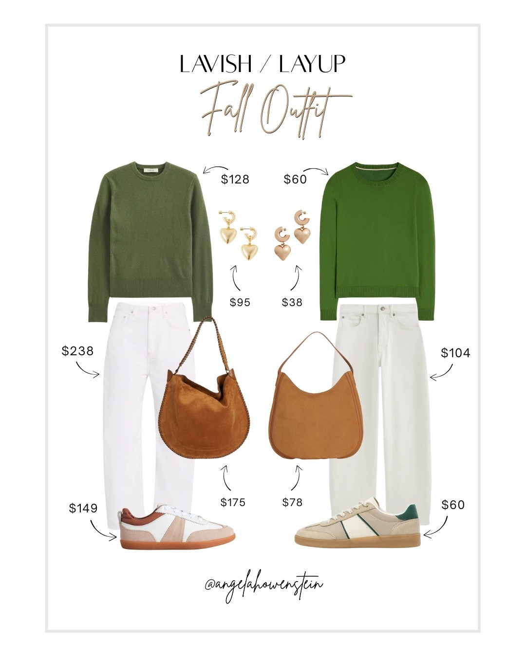 Fresh, clean, and so easy to wear—green and white feels like fall but with a crisp twist. Save or splurge, either way you’re walking into the season in style.

#FallStyle #SaveOrSplurge #LavishLayup #EverydayOutfits #MinimalStyle #FallWardrobe #OOTDInspo #ChicAndEffortless #StyleUnder100 #ClassicStyle



#LTKShoeCrush #LTKItBag #LTKStyleTip