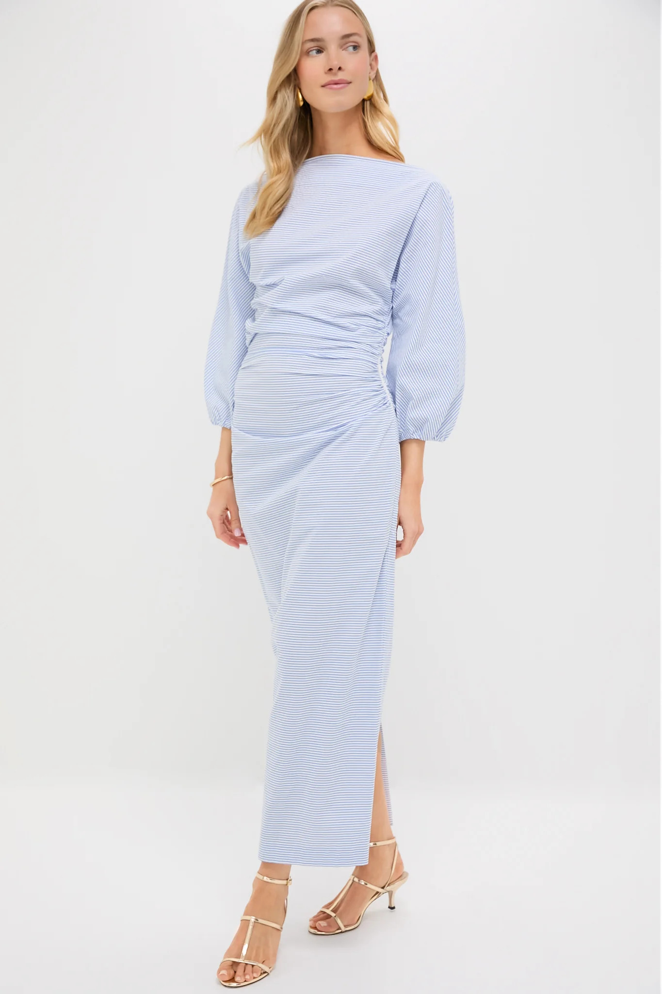 Blue and Ivory Seersucker Ezra Dress | Tuckernuck (US)