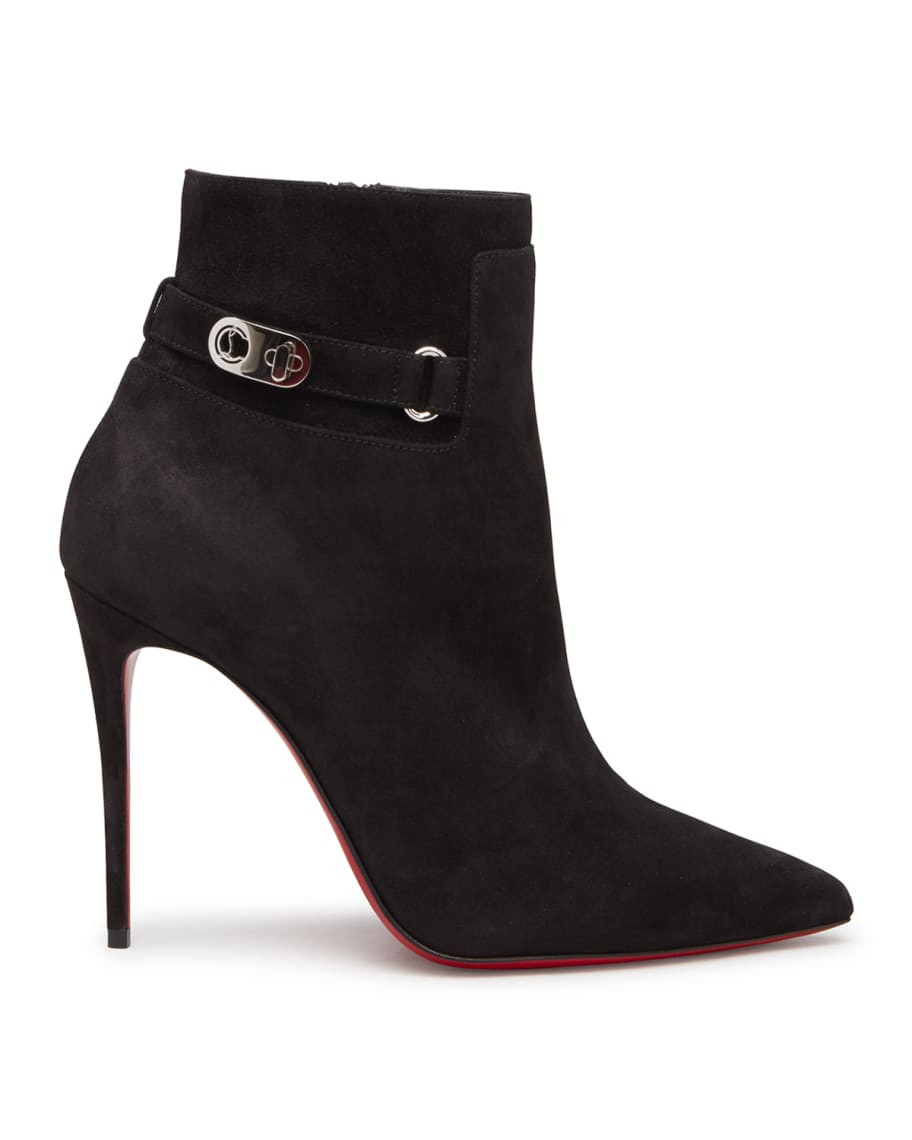 Christian Louboutin So Kate Lock Suede Red Sole Booties | Neiman Marcus