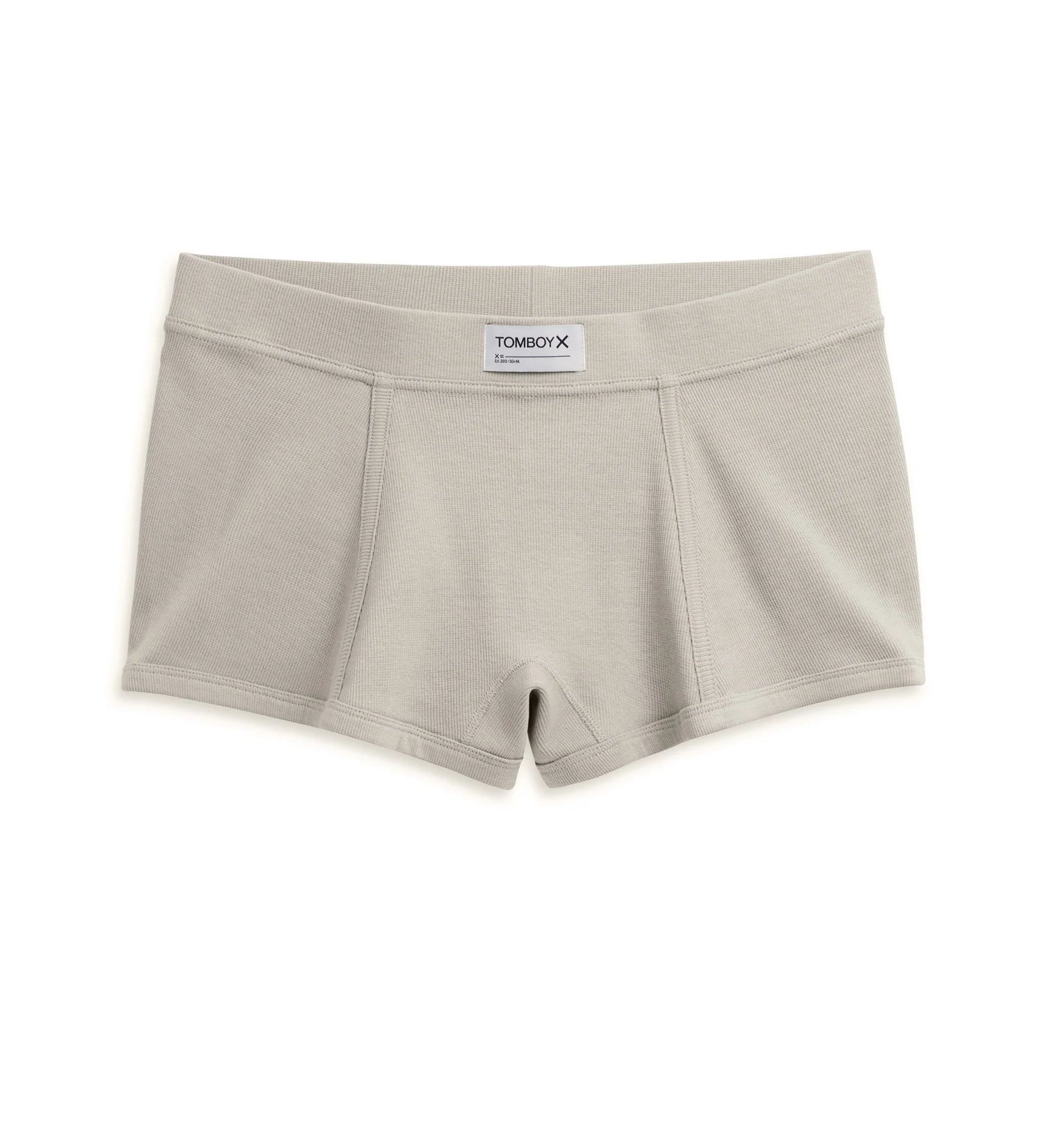 Organic Cotton Rib Boy Shorts - Heather Grey | TomboyX