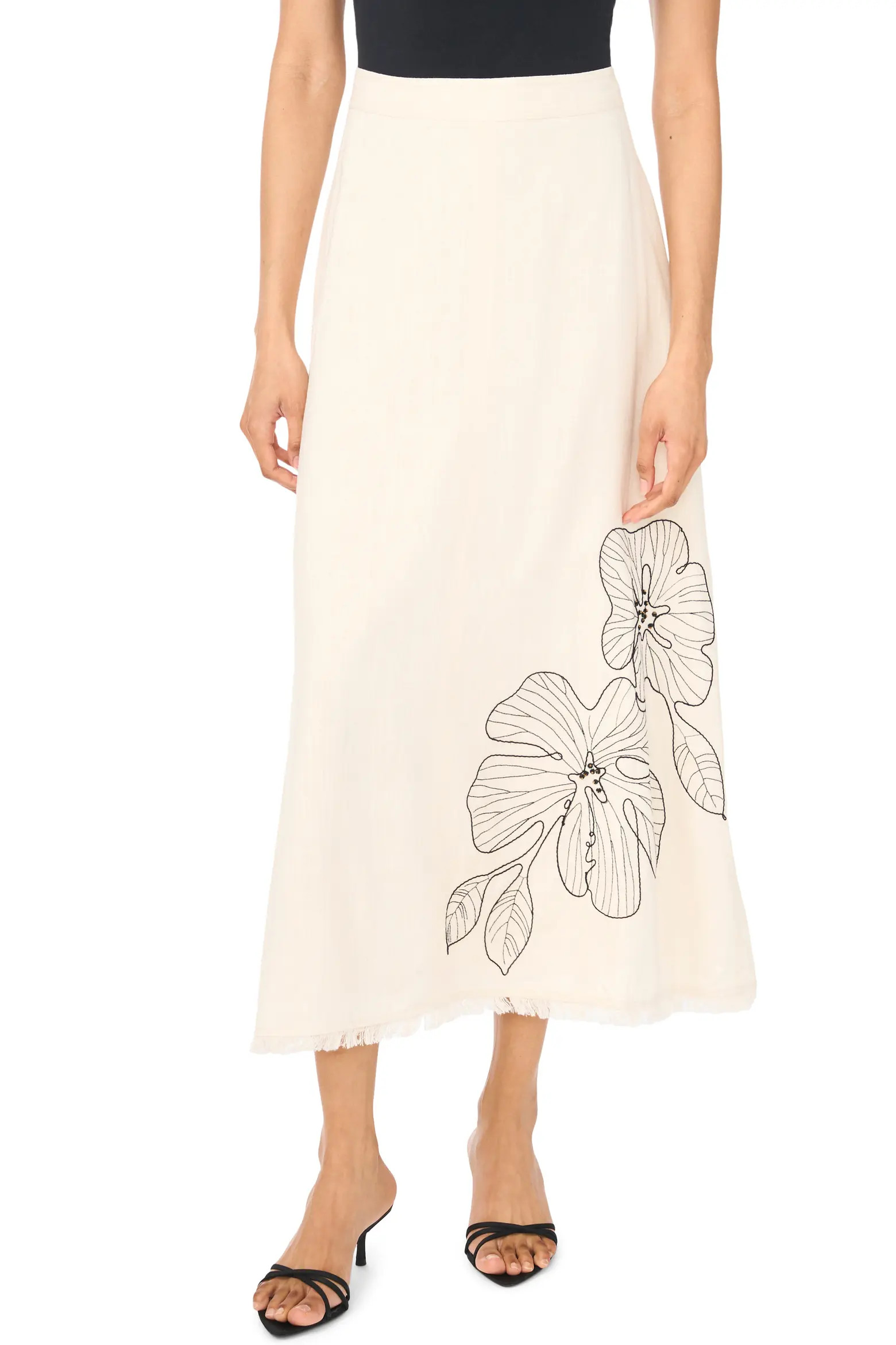 Vince Camuto Placed Embroidered Floral Skirt (Women) | Nordstrom | Nordstrom