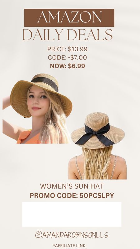 Amazon Daily Deals
Women’s Beach hat 

#LTKSwim #LTKSaleAlert