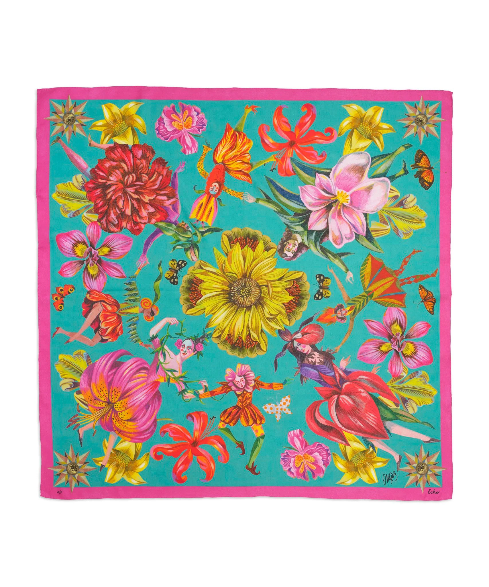 Women's Scarves | Limited-Edition Silk Scarf by Olaf Hajek | Echo100 | Echo New York