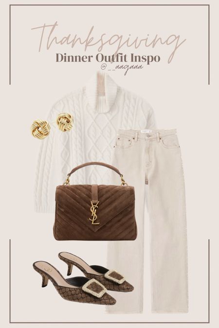 Thanksgiving  outfit 🤎🍂 + my dream YSL bag because for whatever reason I’ve always wanted this one 🥹🧸
Dinner outfit, holiday outfit, fall fashion, fall trends, sweater weather, quiet luxury 

#LTKstyletip #LTKparties #LTKfindsunder100