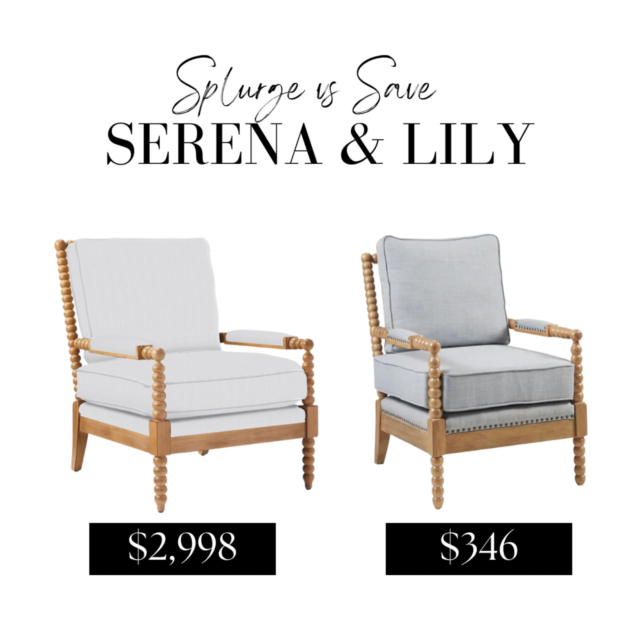 Serena and Lily look for less! Save vs splurge, Serena and Lily accent chairs

#LTKHome