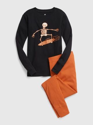 Kids 100% Organic Cotton Skeleton PJ Set | Gap (US)