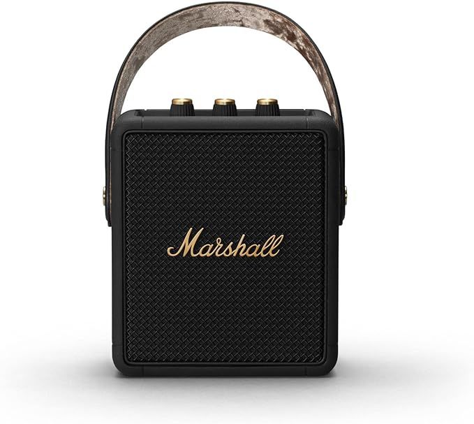 Marshall Stockwell II Portable Bluetooth Speaker - Black and Brass | Amazon (US)