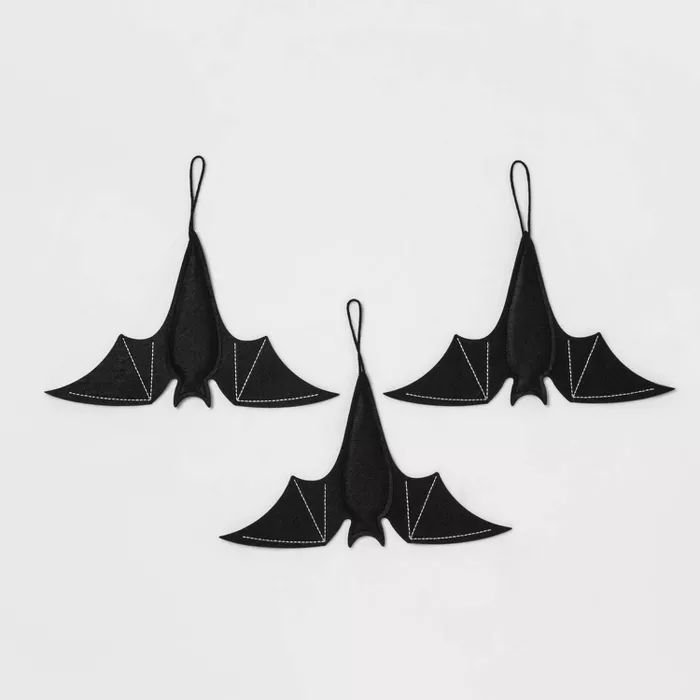 3pk Felt Hanging Bat Halloween Decorative Prop - Hyde &#38; EEK! Boutique&#8482; | Target