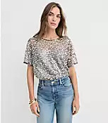 Floral Sequin Top | LOFT
