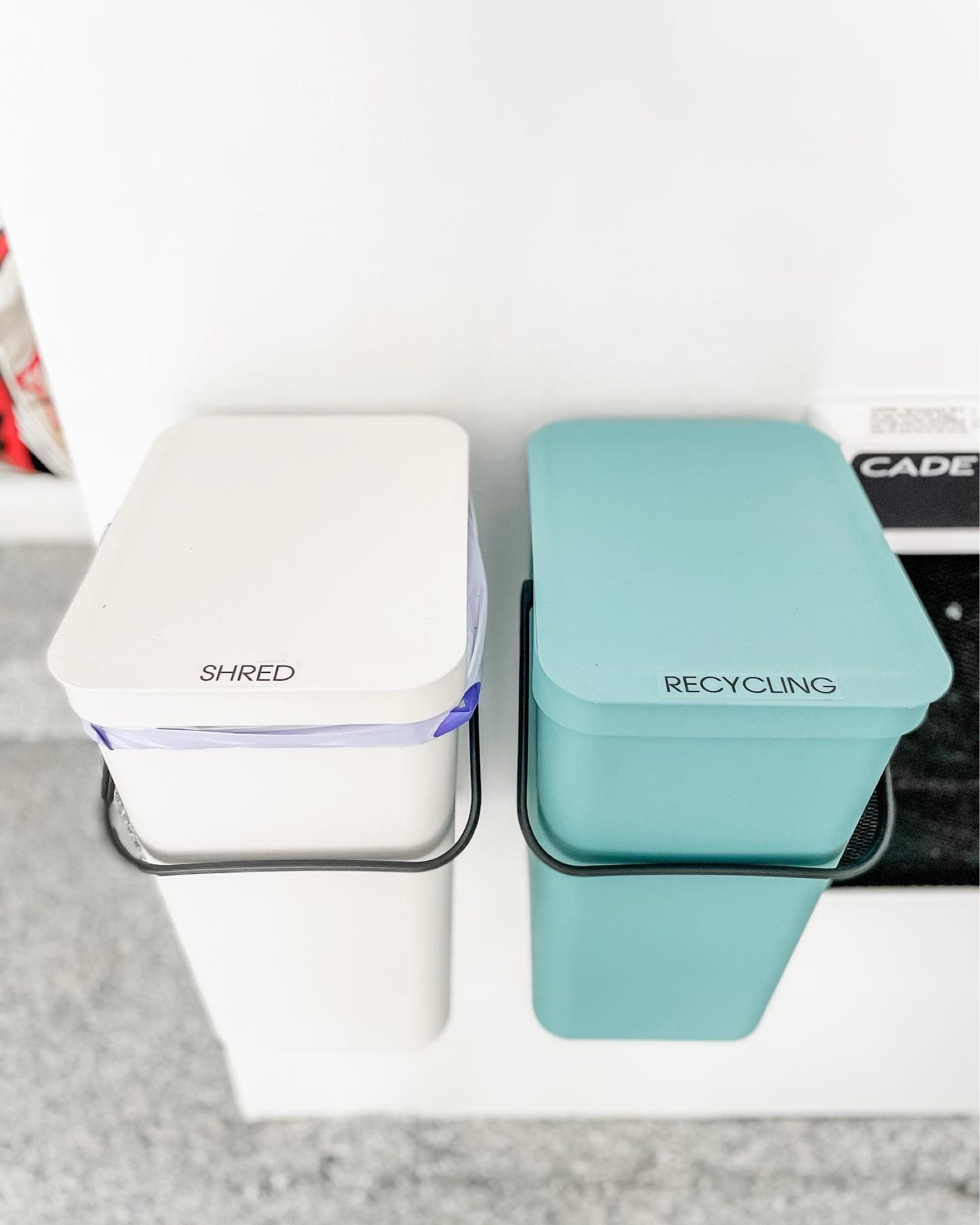 Here’s a quick tip for managing ALL THE PAPER! Consider adding recycling + shred bins to your garage. Then before the junk mail even hits your kitchen island, it’s gone!

Bonus points for signing up to receive less junk mail at www.dmachoice.org. While we can’t promise it will all go away, this service certainly helps!!