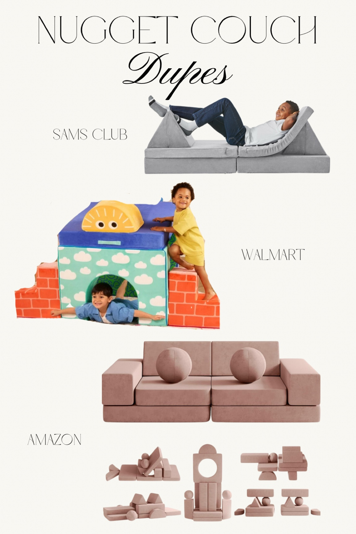 Nugget Couch Dupes

Nugget couch, Walmart nugget couch, Amazon nugget couch, Sam’s club nugget couch, kids sensory couch, kids size couch, kids mobility couch, kids balance toys 

#LTKGiftGuide #LTKKids #LTKSaleAlert