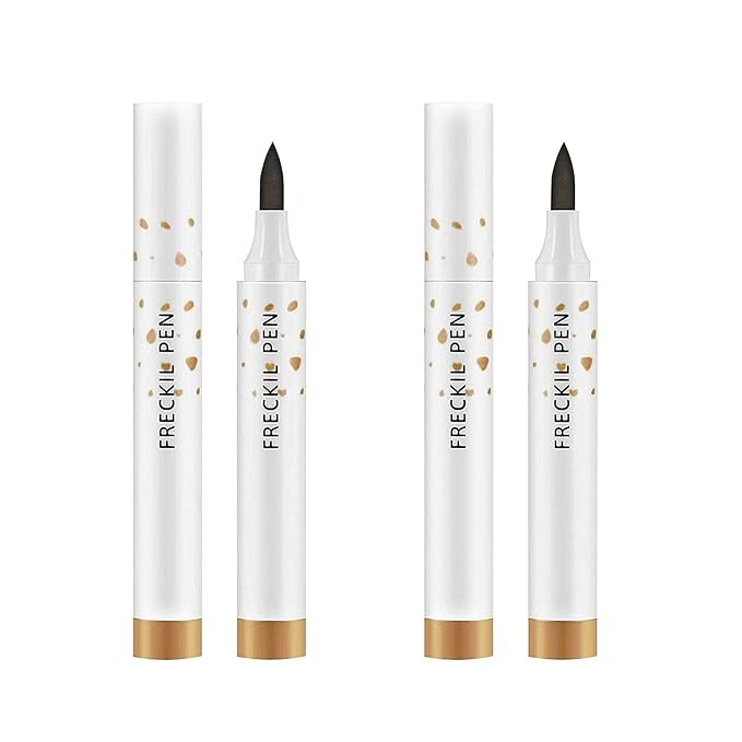 2 Pcs Freckle Pen Set, Natural Lifelike Fake Freckles Makeup Pen Magic Brown Color Freckles Makeu... | Amazon (US)