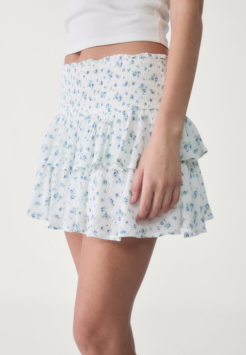 Minijupe-short volantée - Jupes femme | Stradivarius France | Stradivarius (FR)