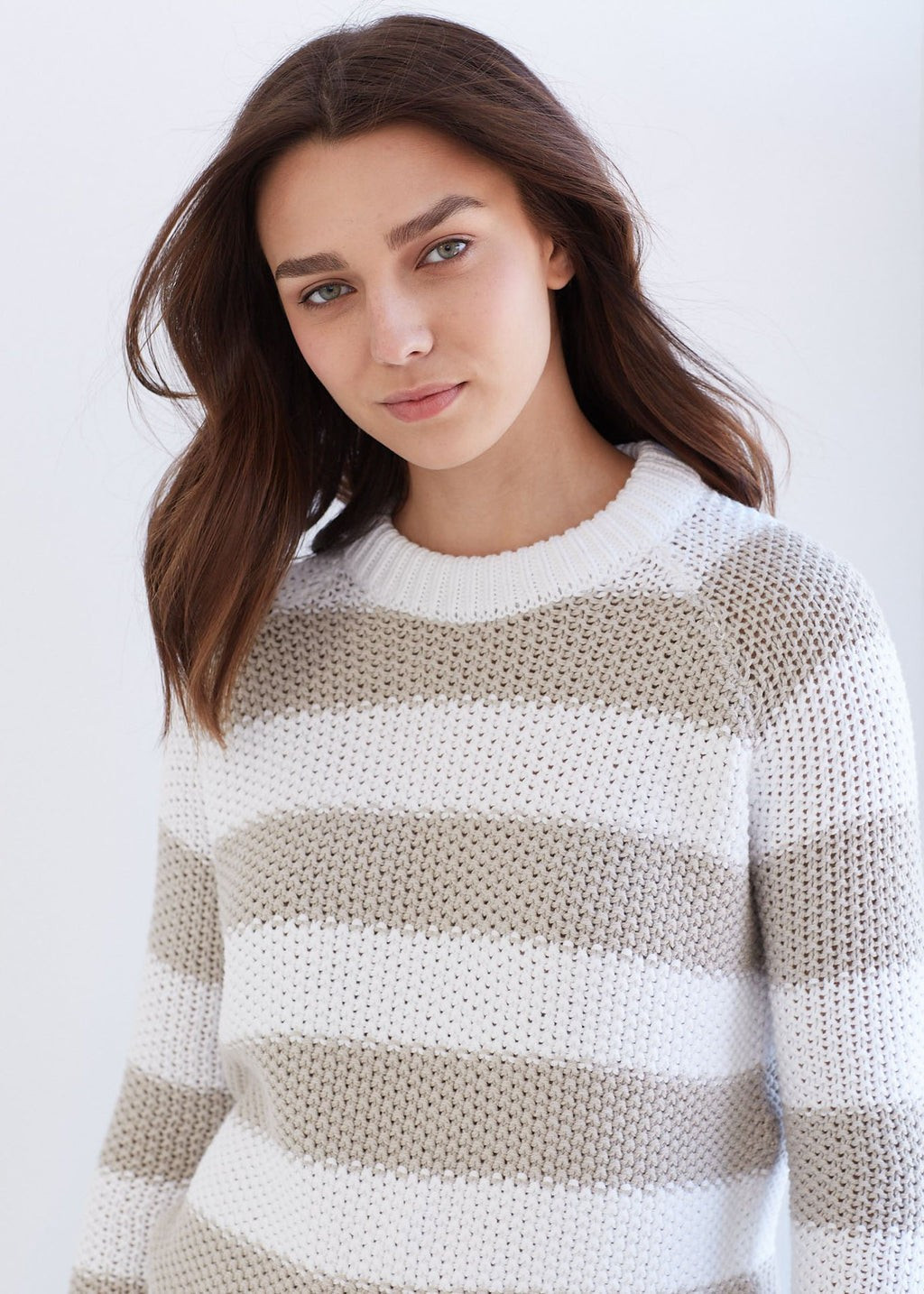 The Classic Cotton Crewneck - Striped | Alice Walk