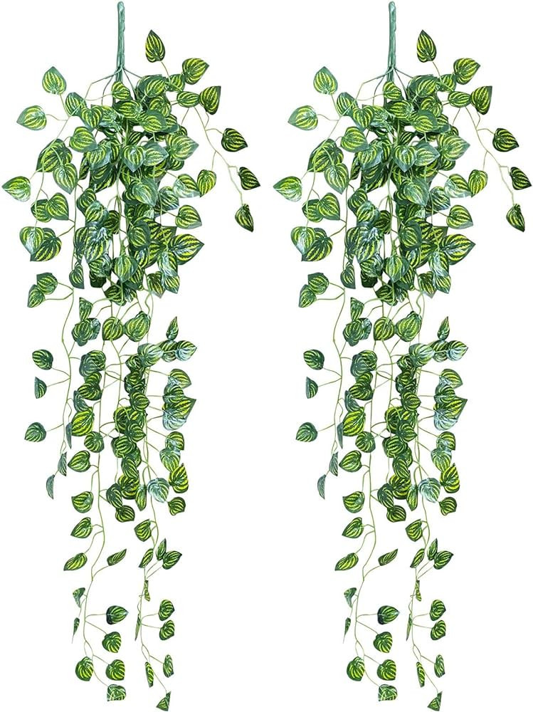 Yatim 90 CM Watermelon Ivy Vine Artificial Plants Greeny Chain Wall Hanging Leaves for Home Room ... | Amazon (US)