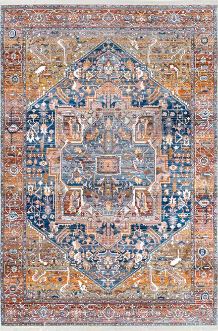 Rust Tribal Medallion Edessa Area Rug | Rugs USA