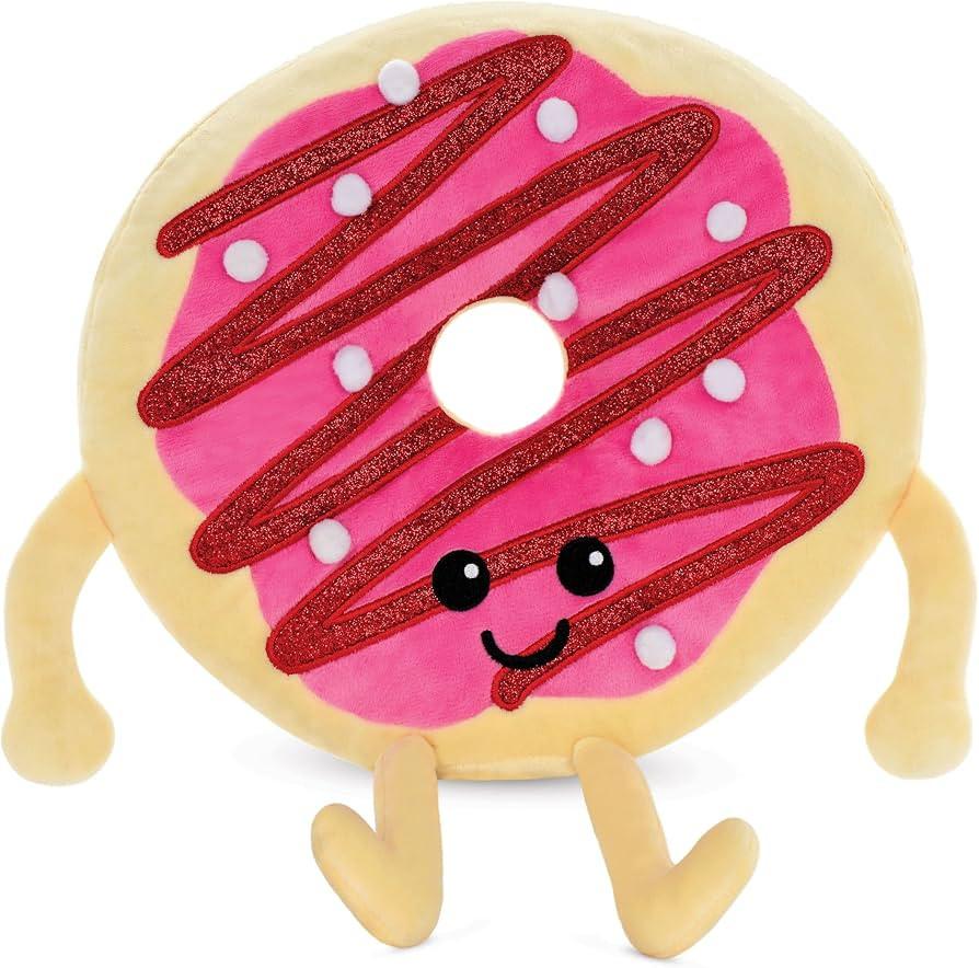 iscream Sweet Donut 10" x 10" Embroidered Accent Plush Pillow - Pinky | Amazon (US)
