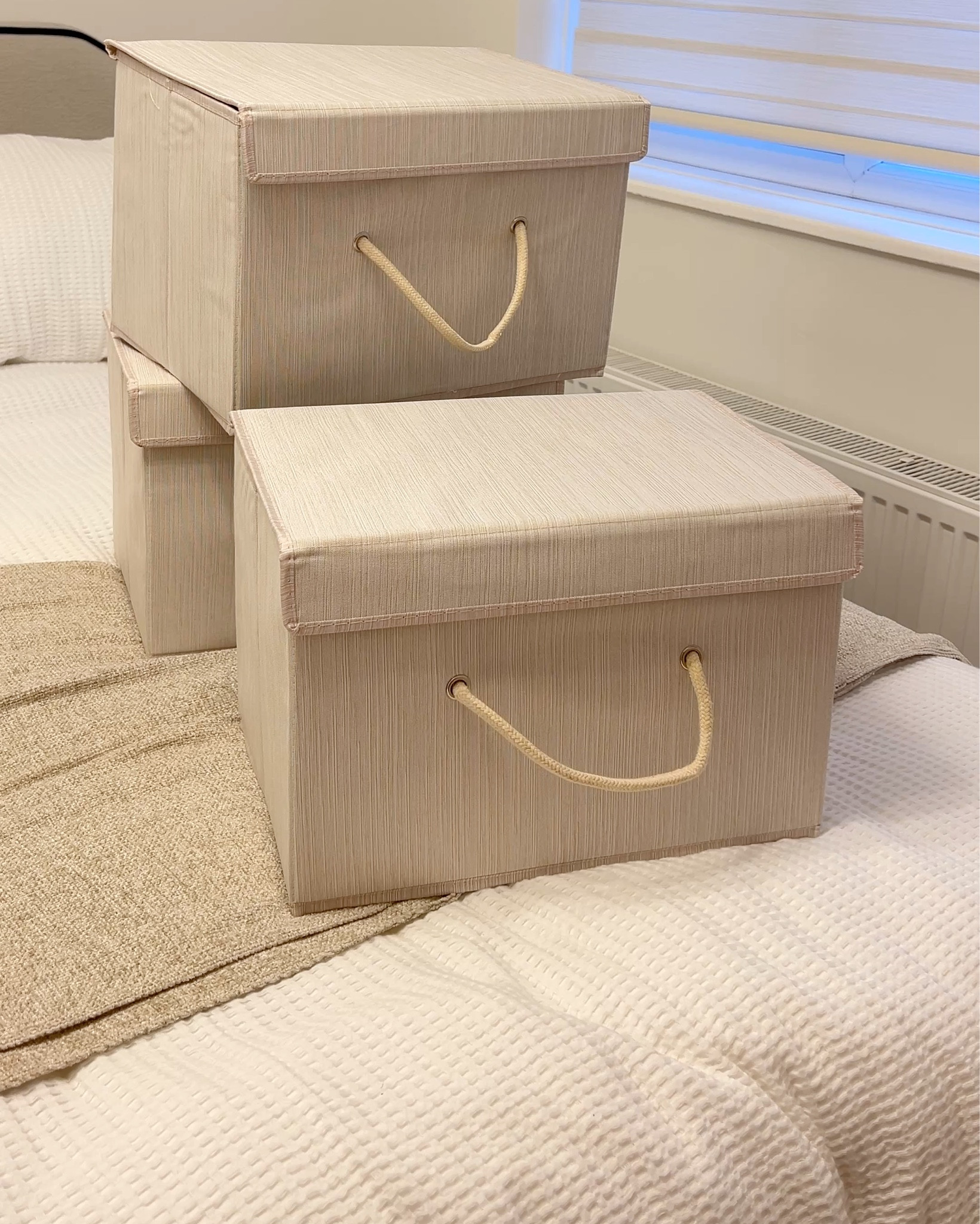beautiful linen storage fabric boxes 

#LTKhome