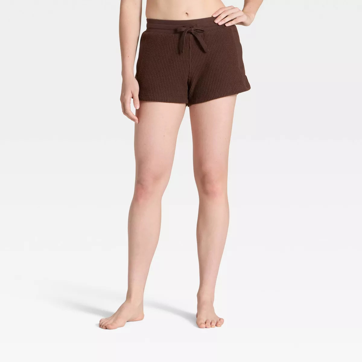 Women's Waffle Lounge Shorts - Auden™ Brown 2X | Target