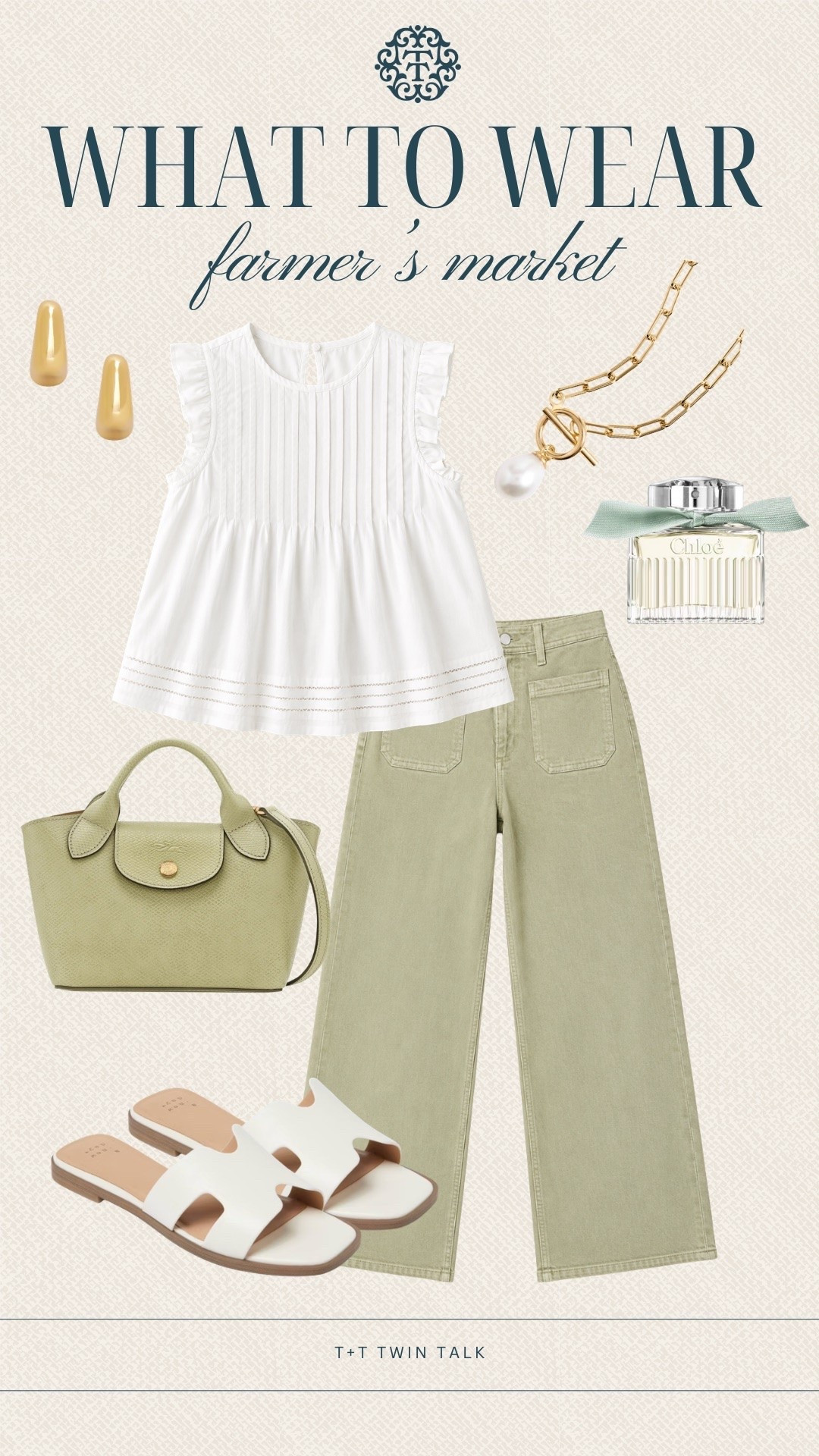 T+T, what to wear! This Anthropologie top and Target pants make the perfect outfit for a trip to the farmer's market. Finish the look with white sandals, a green handbag, simple gold jewelry, and a spritz of Chloé perfume.

#LTKSeasonal #LTKOver40 #LTKMidsize