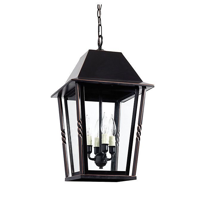 Audrey Outdoor Pendant with Curved Candle Arms & Glass Panes | Ballard Designs, Inc.