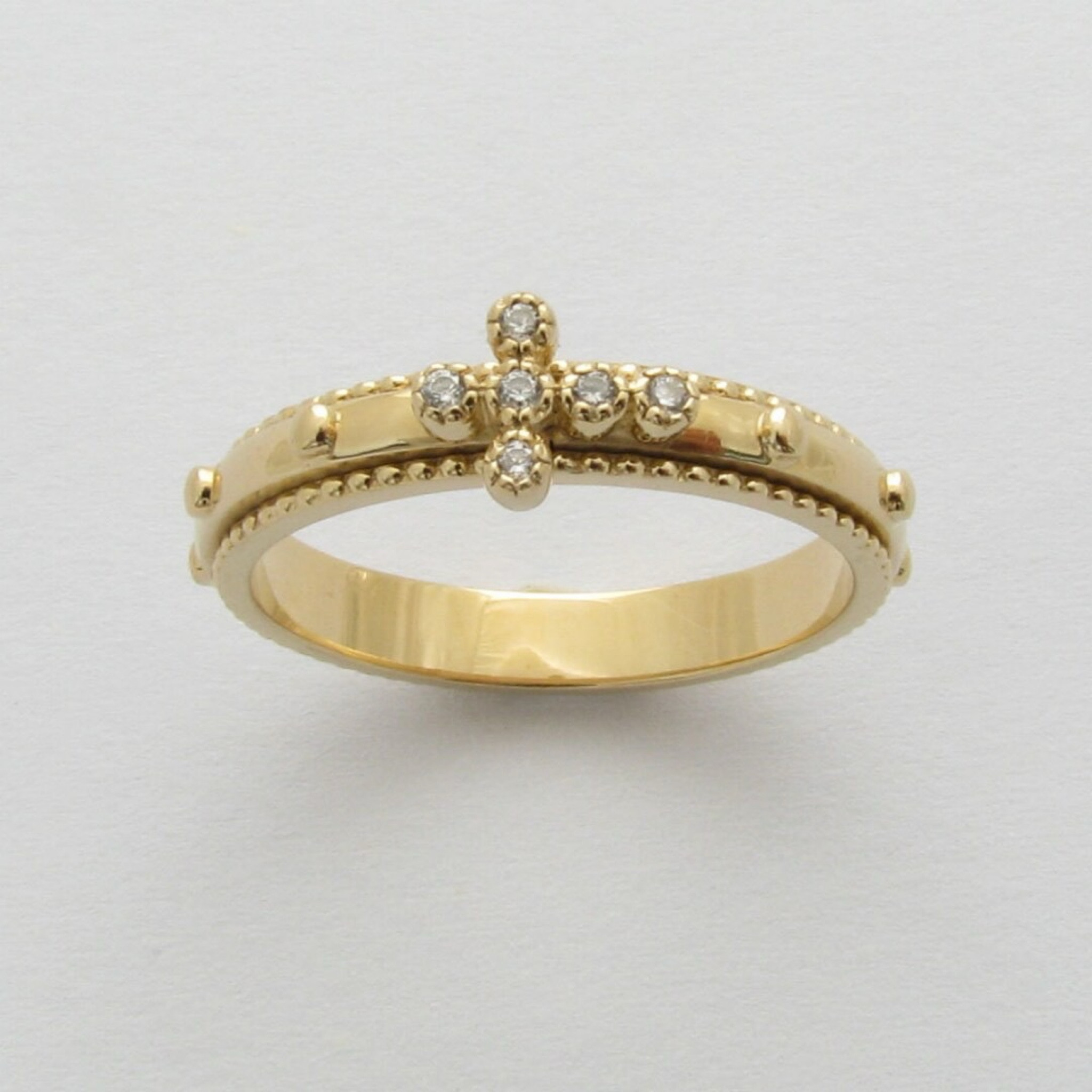#ring #crystals #cross #christian #vintage #gold