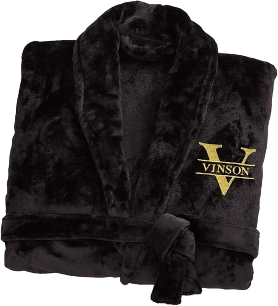 Personalization Universe Lavish Last Name Embroidered Fleece Robes | Amazon (US)
