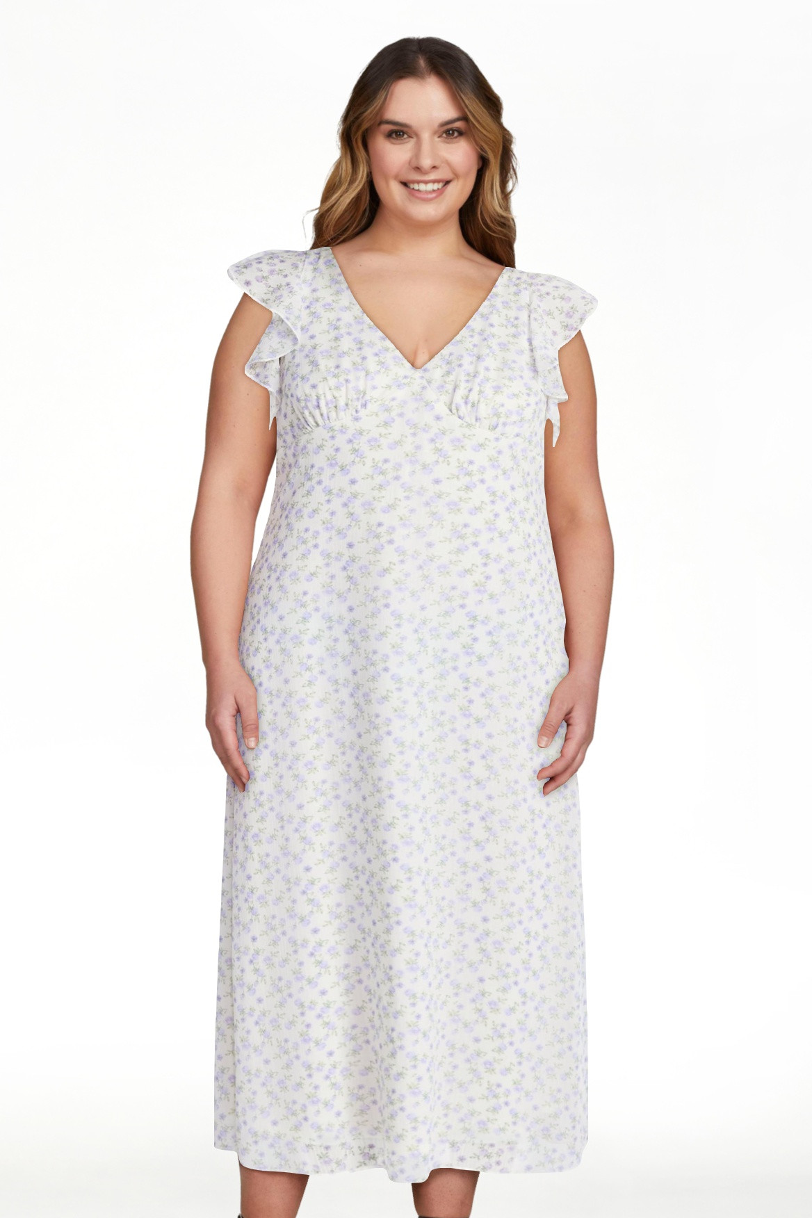No Boundaries Flutter Sleeve Midi Dress, Women's XXS-XXL | Walmart (US)