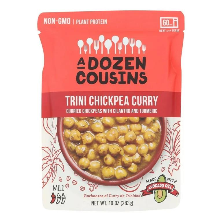 A Dozen Cousins Ready to Eat Trini Chickpea Curry, 10 Oz Pouch Pack Of 6 - Walmart.com | Walmart (US)