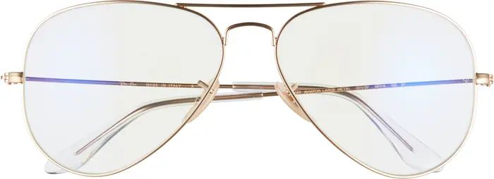 58mm Blue Light Blocking Metal Aviator Everglasses | Nordstrom