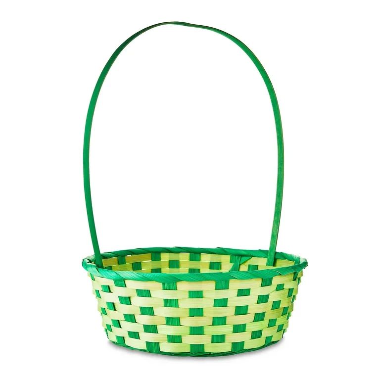 Large Green & Lime Bamboo Easter Basket by Way To Celebrate | Walmart (US)