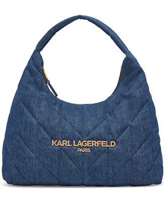Voyage Quilted Denim Hobo Bag | Macy's