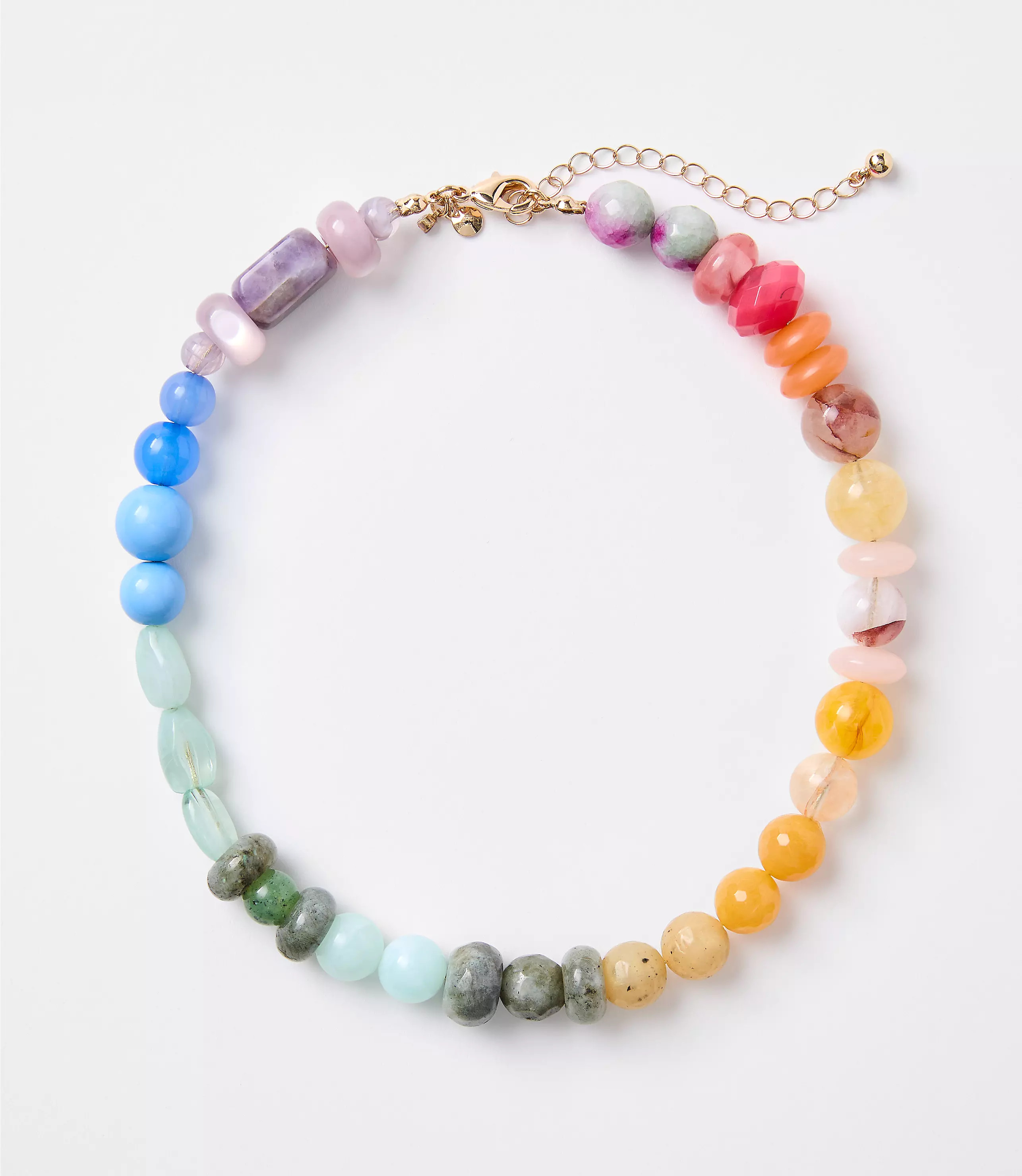 Rainbow Beaded Statement Necklace | LOFT