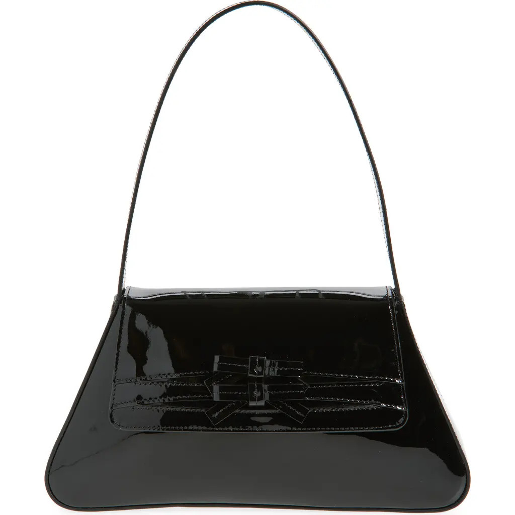 Reformation Noreen Patent Leather Shoulder Bag in Black Patent at Nordstrom | Nordstrom