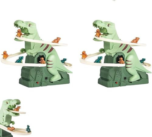 Dinosaur Climbing Slide Music Toy,Electric Dinosaur Climbing Stairs Toys, 𝐃𝐢𝐧𝐨𝐬𝐚𝐮𝐫 𝐂𝐥𝐢𝐦𝐛𝐢𝐧𝐠 𝐒𝐥𝐢𝐝𝐞 𝐓𝐨𝐲, Electric Race Track Game Fun Slide Roller Coaster Toy (2 pcs) | Amazon (US)