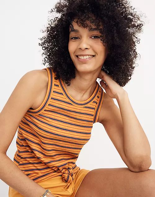 Audio Knot-Front Tank Top in Stripe | Madewell