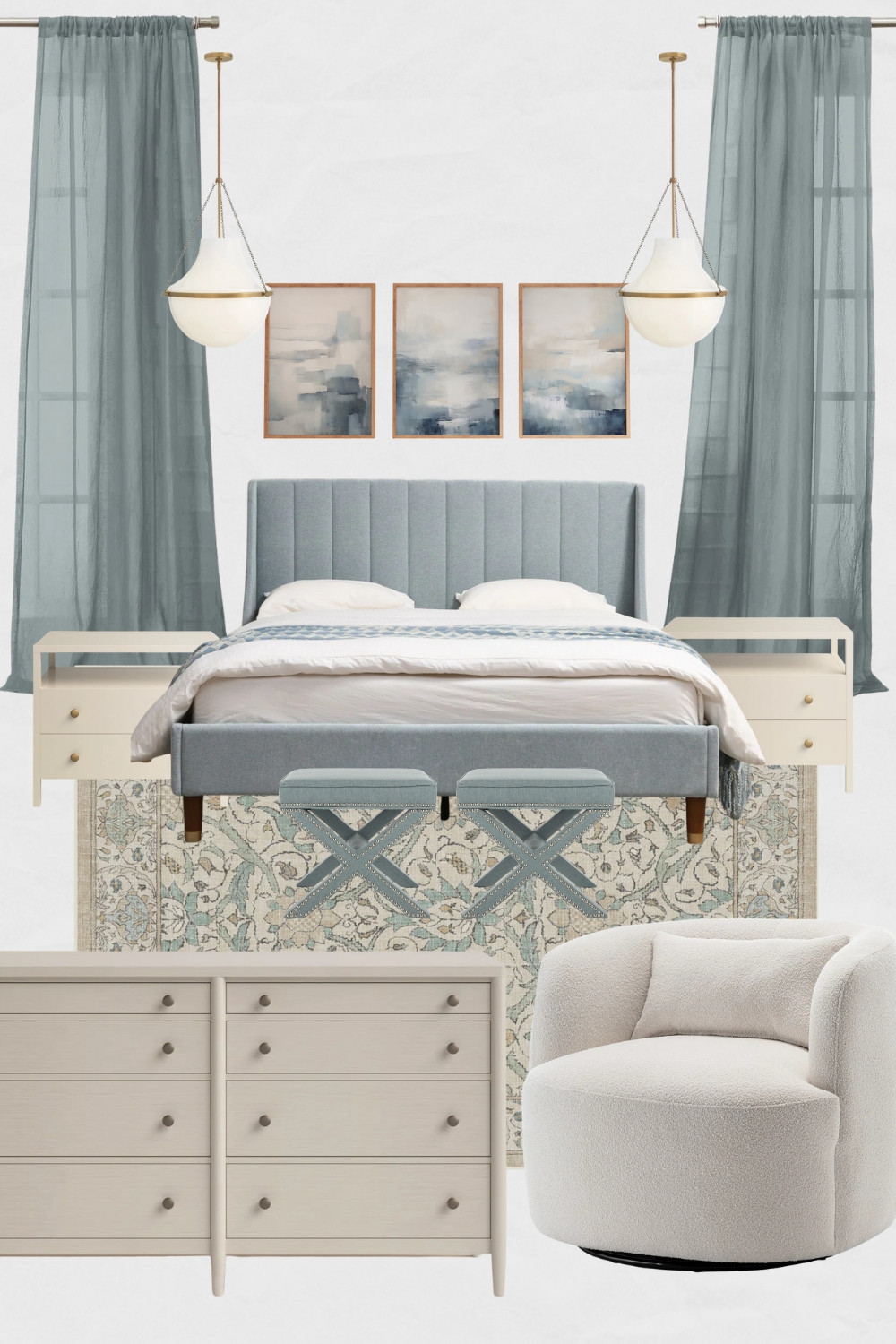 Sky Blue Bedroom Moodboard, Cream and Blue Bedroom Design Ideas, Coastal Bedroom Design Ideas, Coastal Bedroom Decor, Calm Bedroom Decor

#homedecor #calmbedroom #skybluebedroom #bedroommoodboard #coastalbedroom #interiordesign #coastalhome #beachhouse #beachsidebedroom 

 #LTKHome #LTKSaleAlert