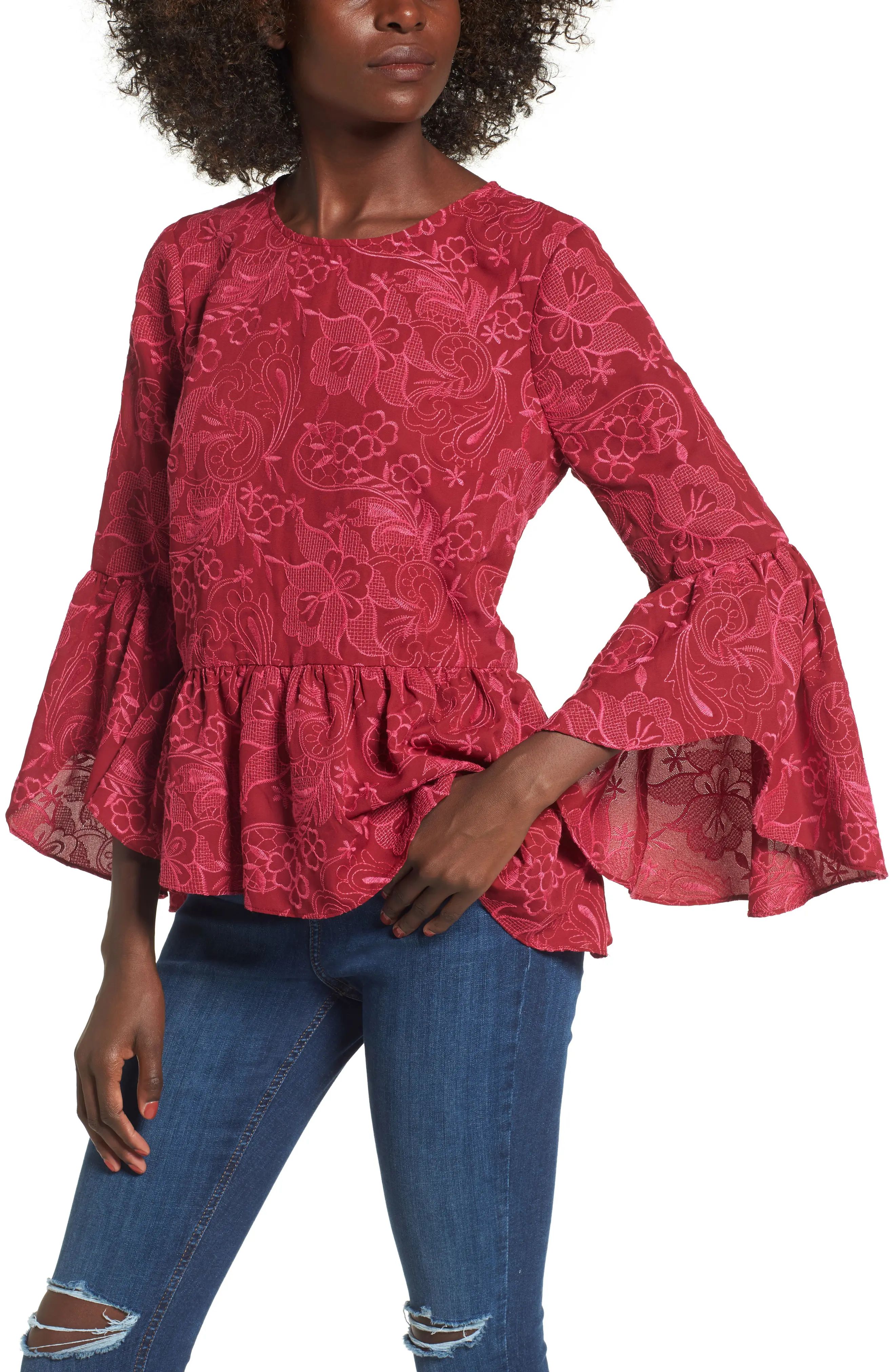 Helena Lace Bell Sleeve Top | Nordstrom