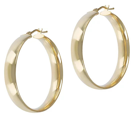 Alberto Milani 1-1/4" Polished Hoop Earrings, 14K Gold | QVC