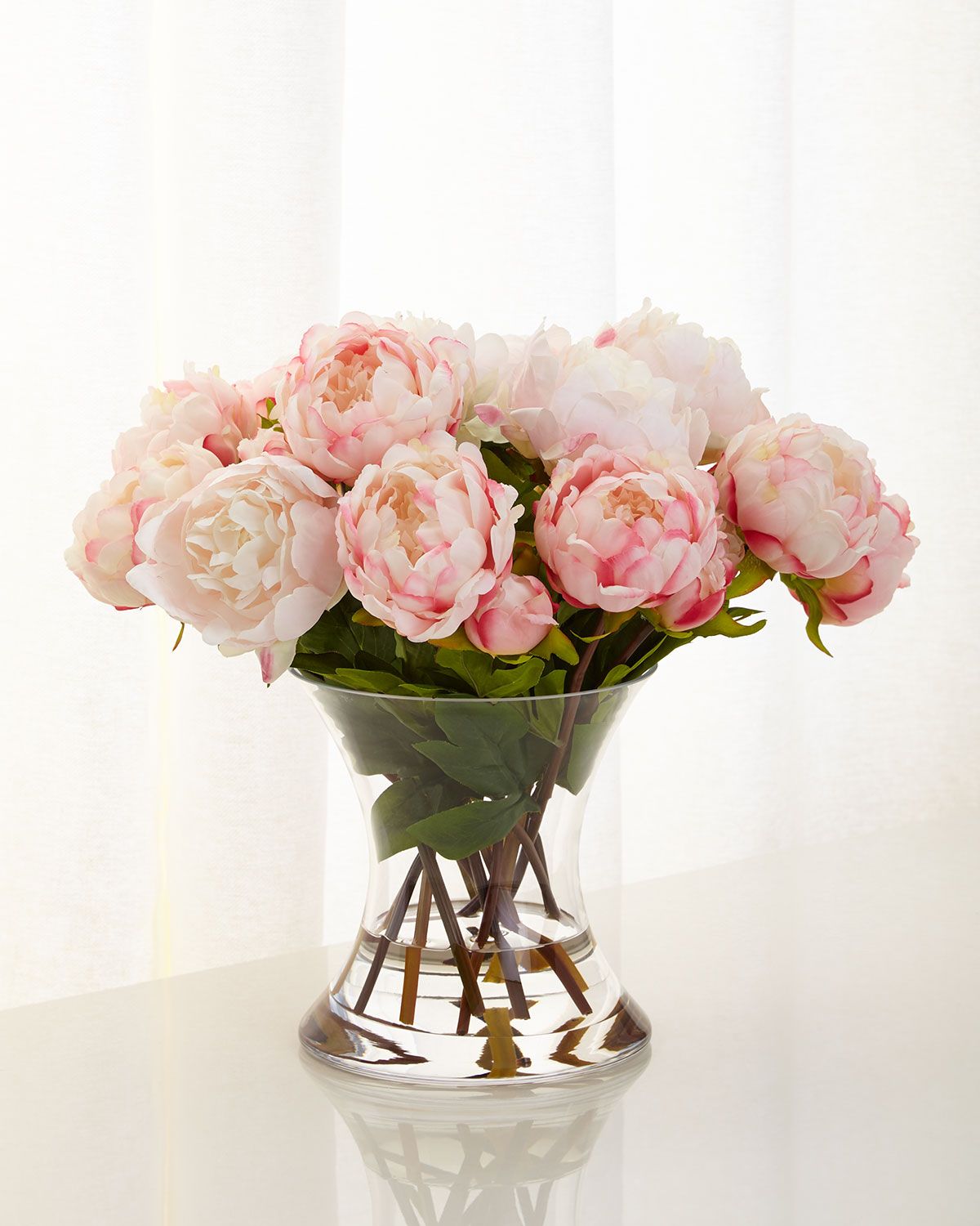 Peonies N Pink Faux-Floral Arrangement | Horchow