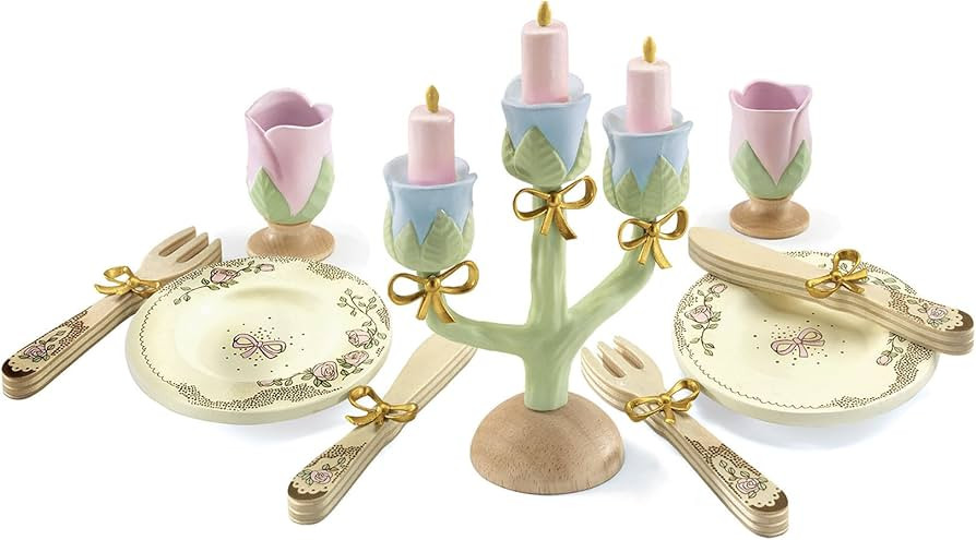 DJECO Role Play Princesses Dishes Playset - Pretend Play Royal Princess - Convenient Size Toys, F... | Amazon (US)