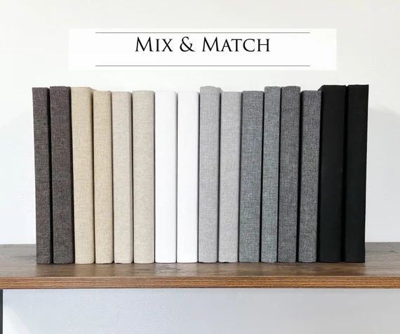 Decorative Books, Mix & Match, Linen Covered Decorative Books, Shelf Decor | Etsy (US)