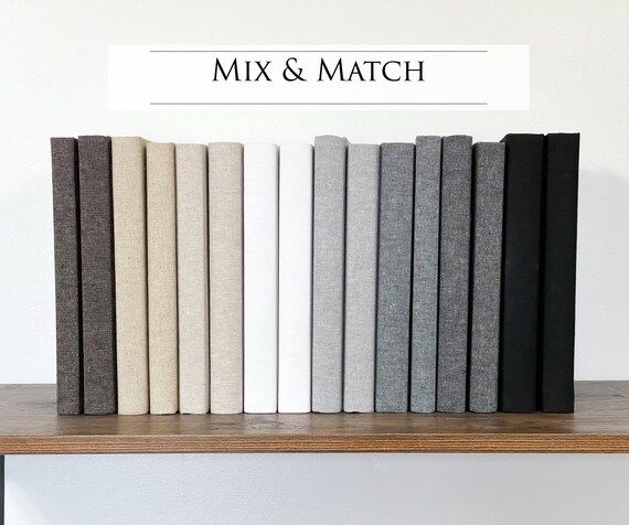 Decorative Books Mix & Match Linen Covered Decorative Books | Etsy | Etsy (US)