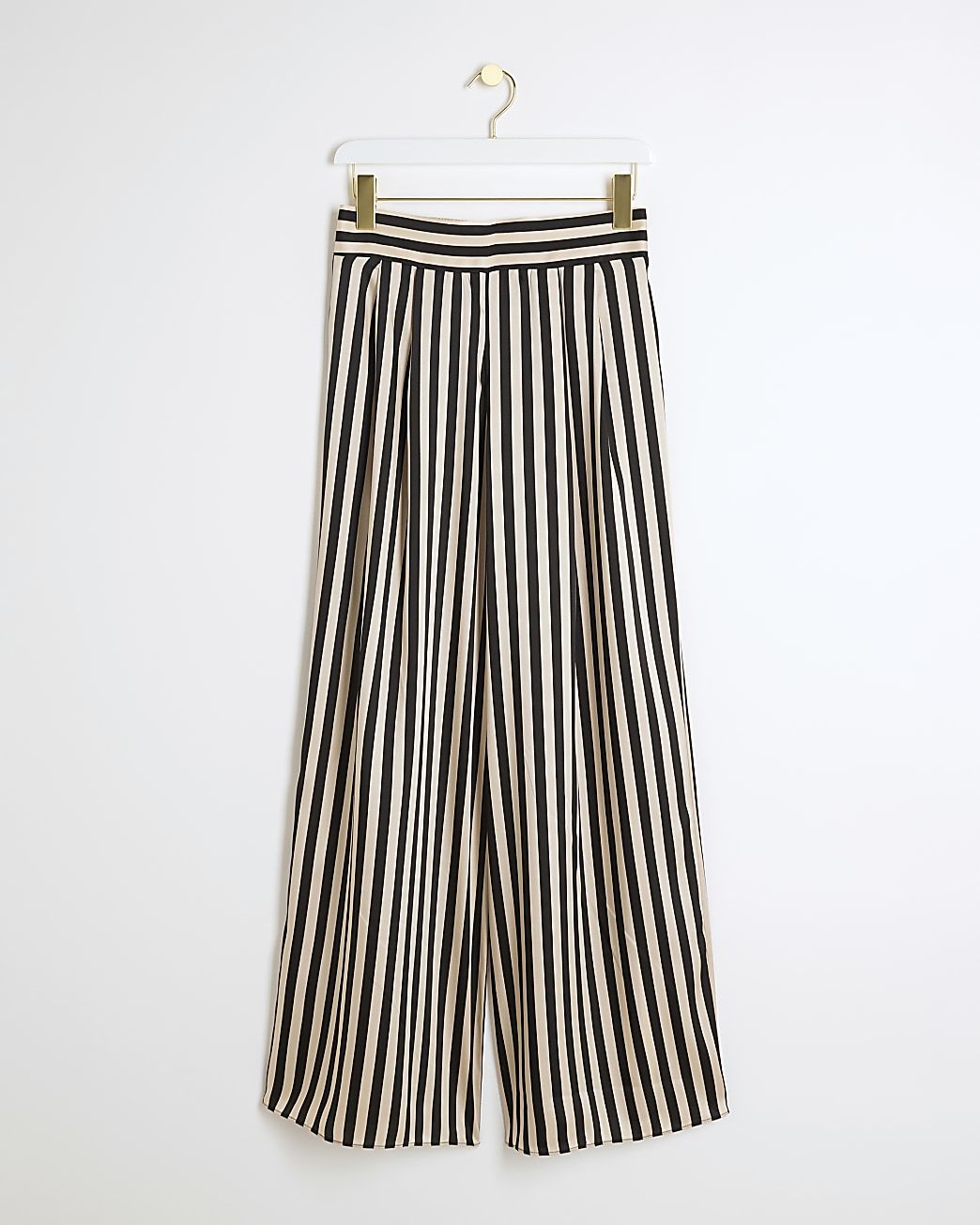 Beige stripe wide leg trousers | River Island (UK & IE)