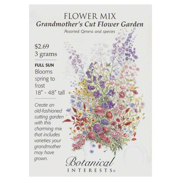Botanical Interests Grandmother's Cut Flower Garden Flower Mix Seeds, 3 grams | Walmart (US)