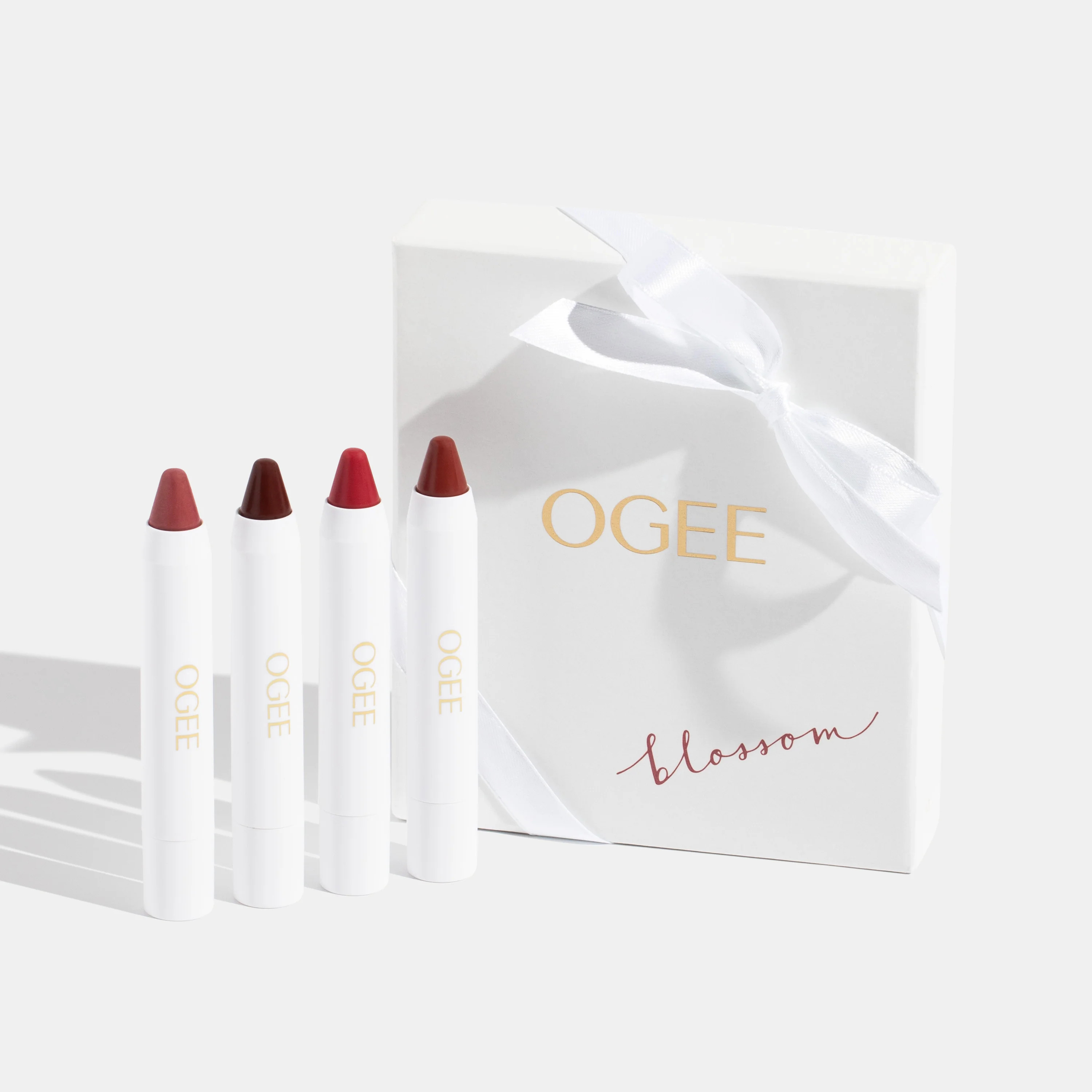 Plumping Tinted Lip Sets for Buildable Color by Ogee Organic Skincare & Makeup BLOSSOM - NUDE Set of (4) | Ogee